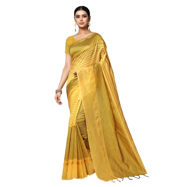 Yellow_Premium_Poly_Cotton_Saree_For_Women
