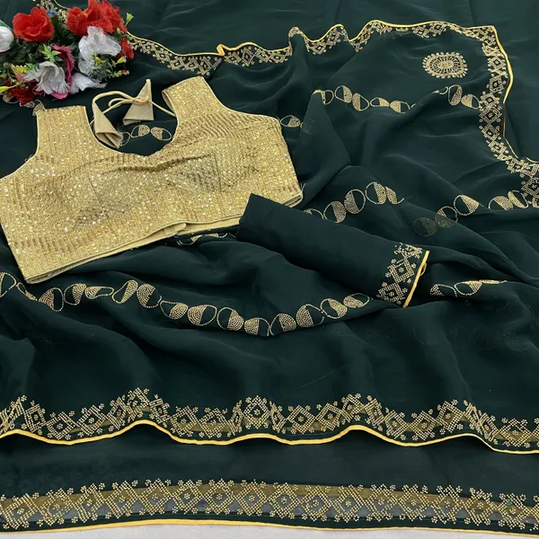 Green_Premium_Crepe_Saree_For_Women