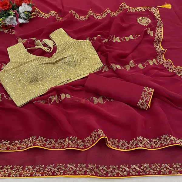 Maroon_Premium_Crepe_Saree_For_Women