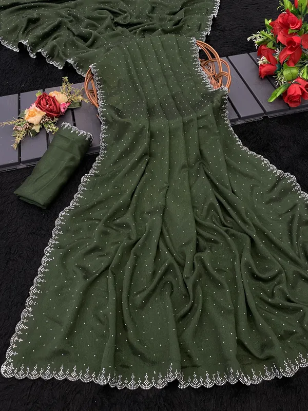 Green_Premium_Crepe_Saree_For_Women