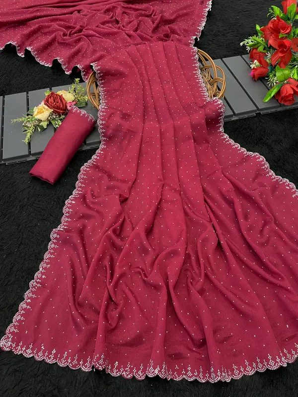 Maroon_Premium_Crepe_Saree_For_Women
