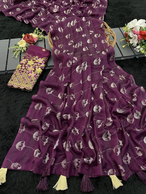 Purple_Premium_Georgette_Saree_For_Women