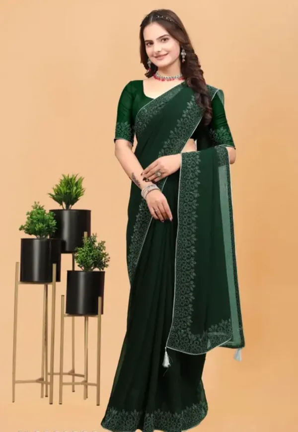 Green_Premium_Georgette_Saree_For_Women