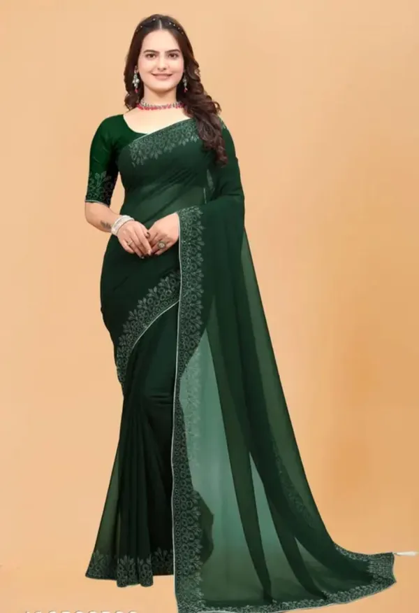 Green_Premium_Georgette_Saree_For_Women