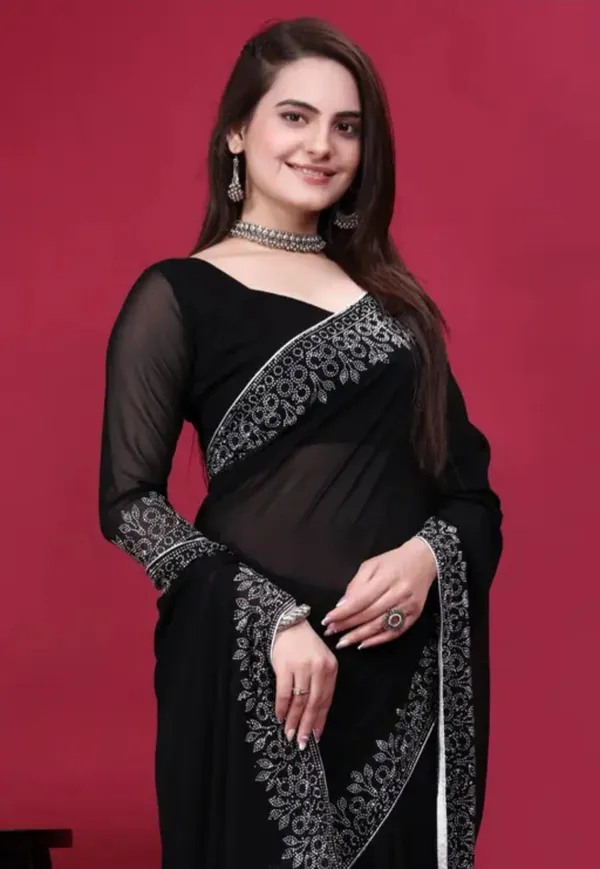 Black_Premium_Georgette_Saree_For_Women