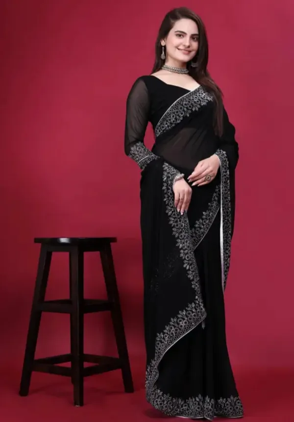 Black_Premium_Georgette_Saree_For_Women