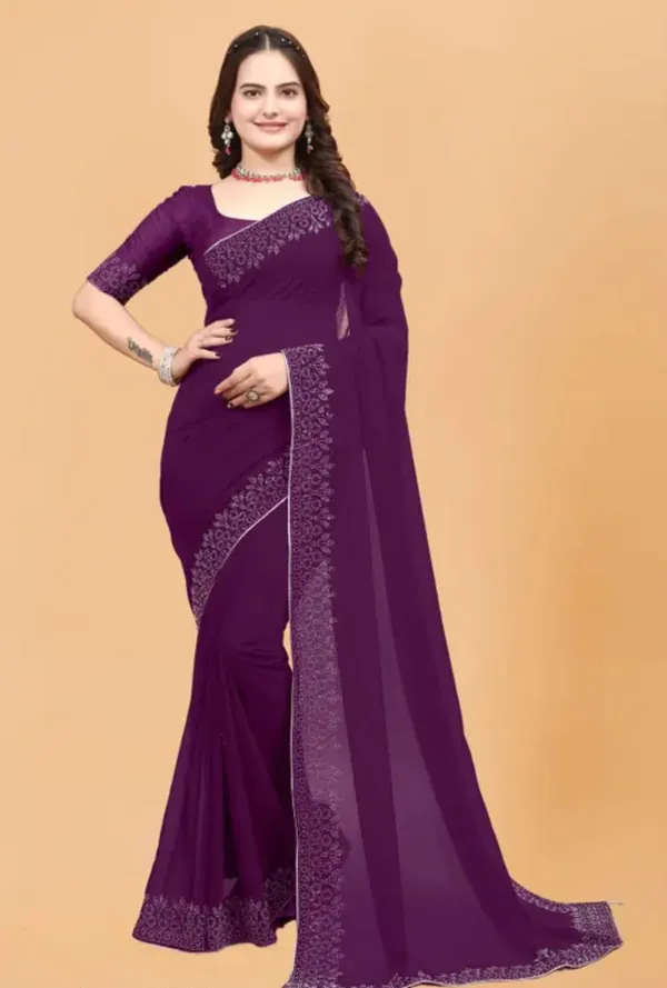 Purple_Premium_Georgette_Saree_For_Women