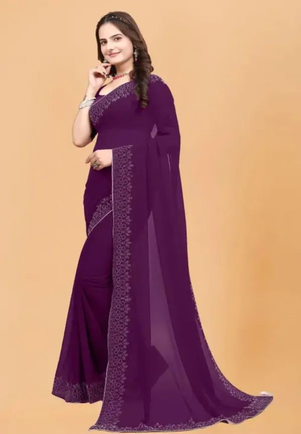Purple_Premium_Georgette_Saree_For_Women