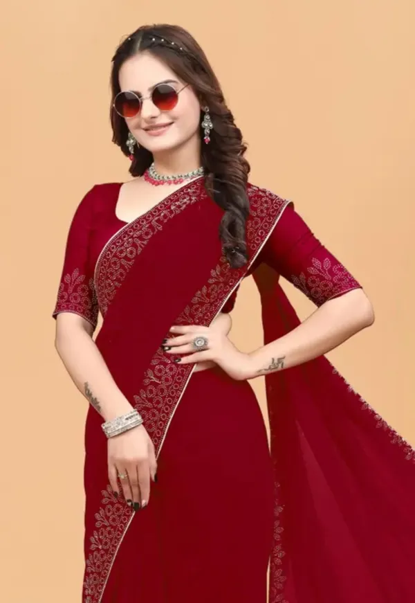 Maroon_Premium_Georgette_Saree_For_Women