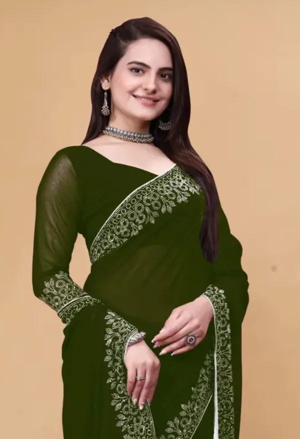 Green_Premium_Georgette_Saree_For_Women