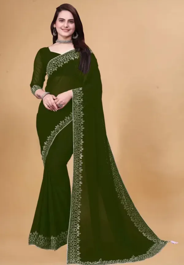 Green_Premium_Georgette_Saree_For_Women