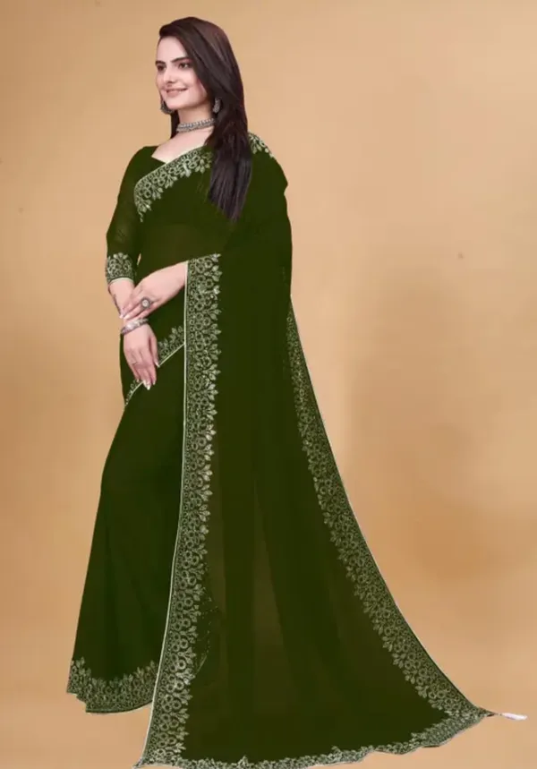 Green_Premium_Georgette_Saree_For_Women