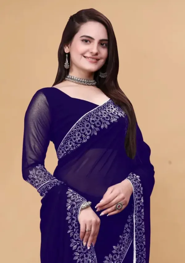 Navy_Blue_Premium_Georgette_Saree_For_Women