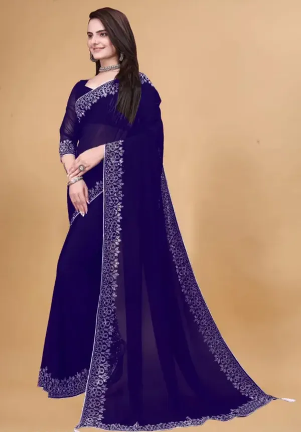 Navy_Blue_Premium_Georgette_Saree_For_Women