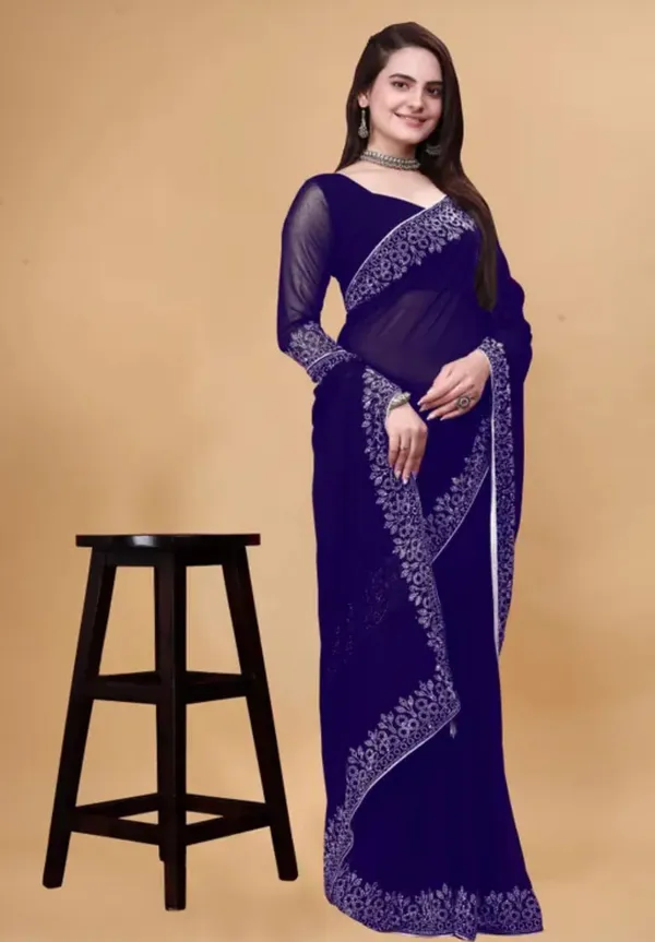 Navy_Blue_Premium_Georgette_Saree_For_Women