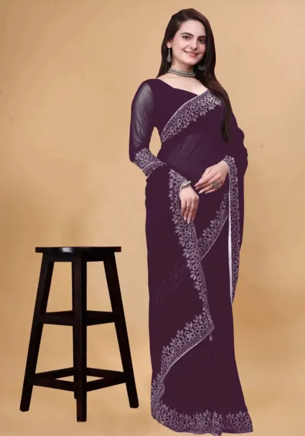 Purple_Premium_Georgette_Saree_For_Women