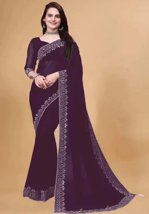 Purple_Premium_Georgette_Saree_For_Women