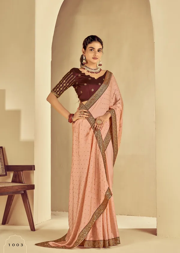Peach_Satin_Silk_Traditional_Saree_For_Women
