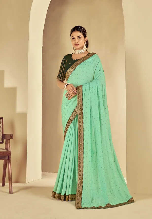 Mint_Green_Satin_Silk_Traditional_Saree_For_Women