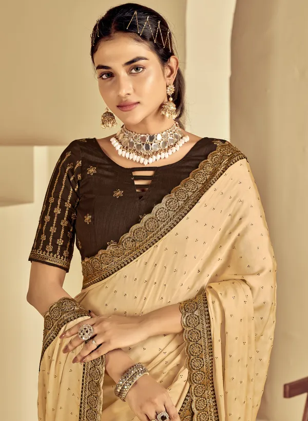 Cream_Satin_Silk_Traditional_Saree_For_Women