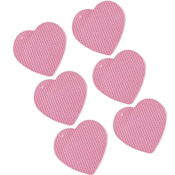 6_Piece_Non-Slip_Silicone_Trivet_Mats_(Pink)