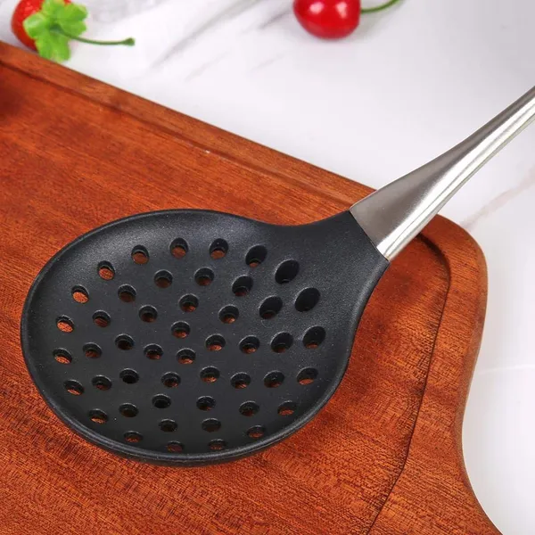 2_Pcs_Black_Skimmer_and_Soup_Ladle_Spatula_Set_Stainless_Steel_Handle