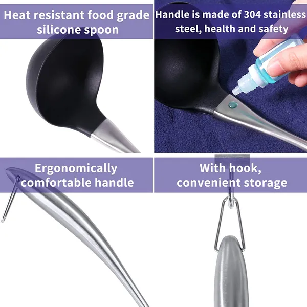 2_Pcs_Black_Skimmer_and_Soup_Ladle_Spatula_Set_Stainless_Steel_Handle