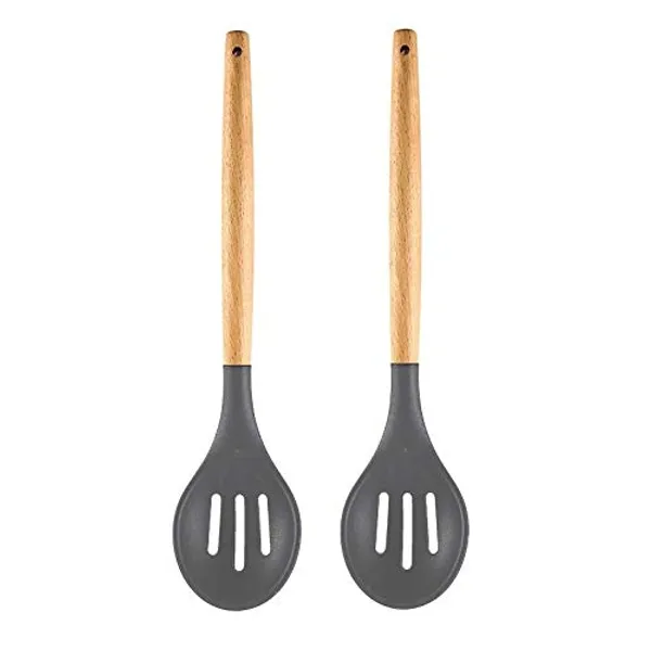 2_Piece_Wooden_Handle_Silicone_Slotted_Spoon_Set