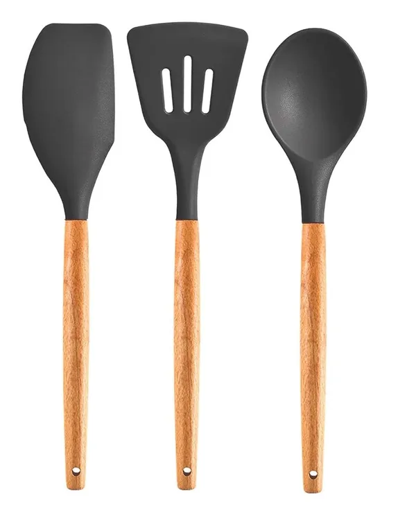 3_Piece_Slicone_Serving_Spoon,_Slotted_Turner,_Mixing_Spatula_Set