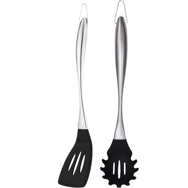 2_Pcs_Silicone_Pasta_Fork_and_Slotted_Spatula_Set_
