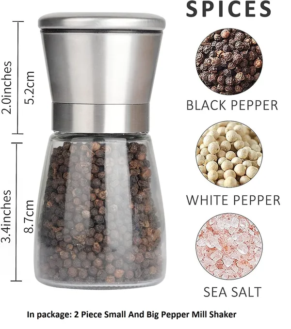 2_Piece_Small_And_Big_Black_Pepper_Mill_Grinder_Shaker