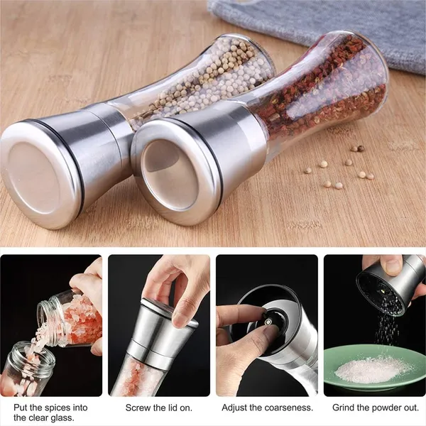 2_Piece_Small_And_Big_Black_Pepper_Mill_Grinder_Shaker