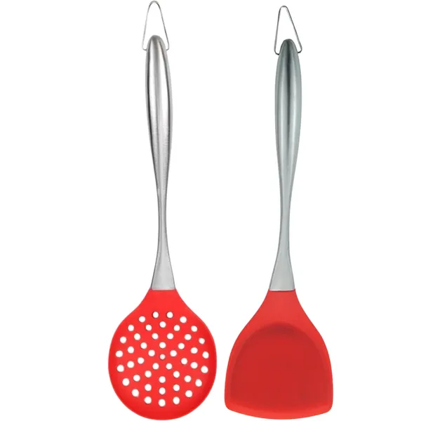 2_Pcs_Red_Stainless_Steel_Skimmer_and_Spatula_Kitchen_Set