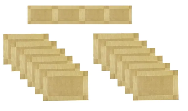 12_Woven_Vinyl_Placemats_With_1_Pcs_Table_Runner_Set