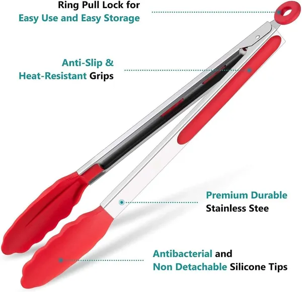 12_Inch_Silicone_Cooking_Tong_(Red)