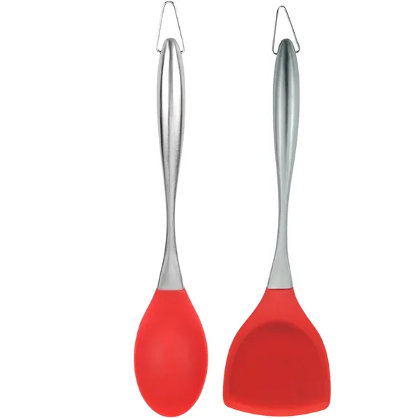 2_Pcs_Red_Silicone_Solid_Spoon_and_Spatula_Serving_Set