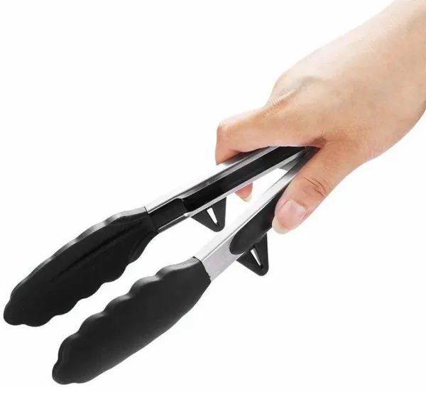 9_Inch_Silicone_Cooking_Tong_(Black)