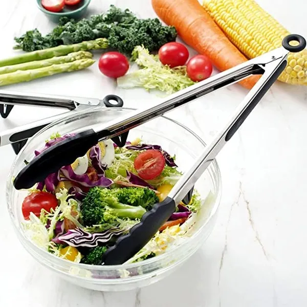 9_Inch_Silicone_Cooking_Tong_(Black)