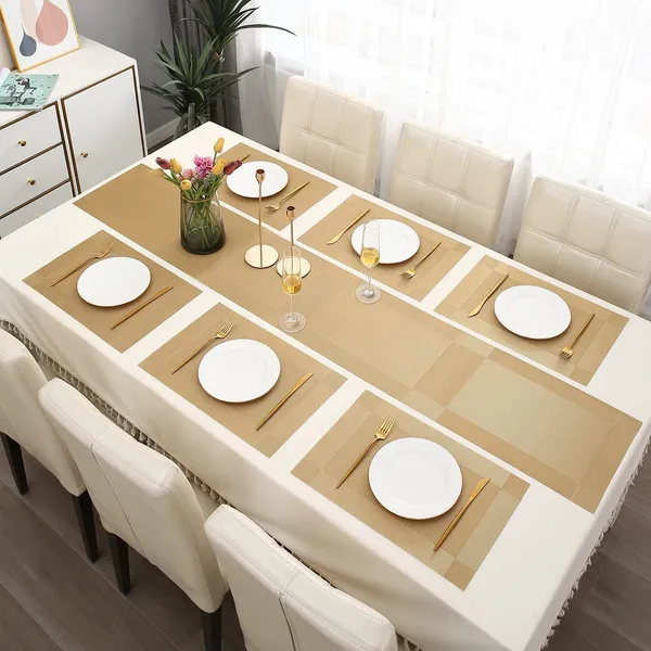 8_Woven_Vinyl_Placemats_With_1_Pcs_Table_Runner_Set