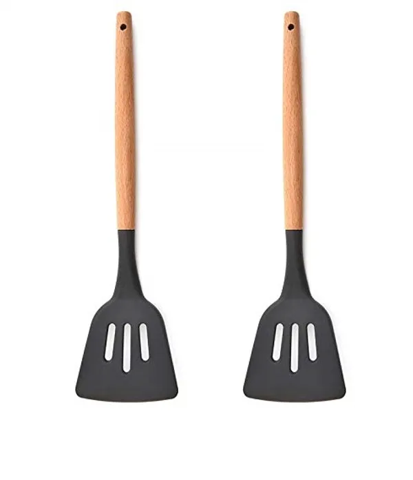 2_Piece_Wooden_Handle_Silicone_Slotted_Turner_Set