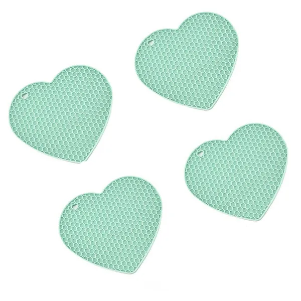 4_Piece_Non-Slip_Silicone_Trivet_Mats_(Green)