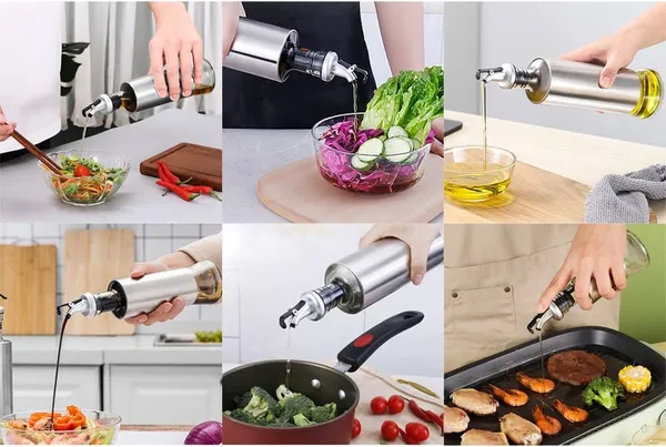 2_Pcs_Glass_Oil_And_Vinegar_Dispenser_With_Steel_Cover_Bottle