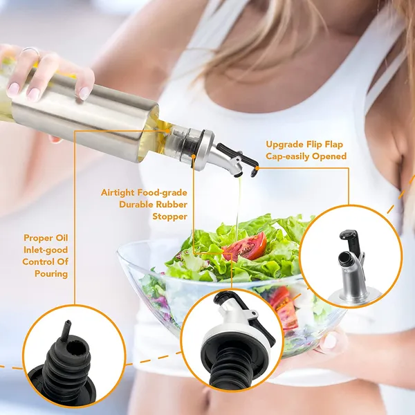 2_Pcs_Glass_Oil_And_Vinegar_Dispenser_With_Steel_Cover_Bottle