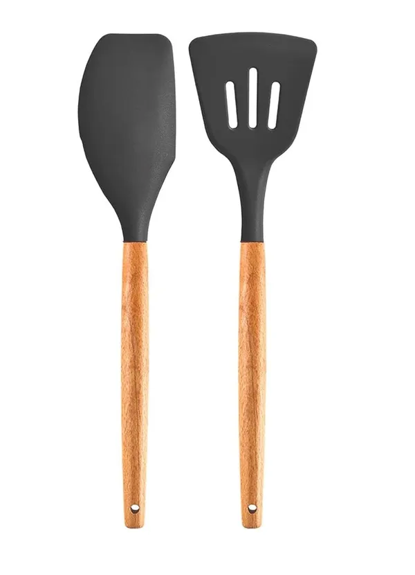 2_Piece_Silicone_Slotted_Turner_And_Mixing_Spatula_Set