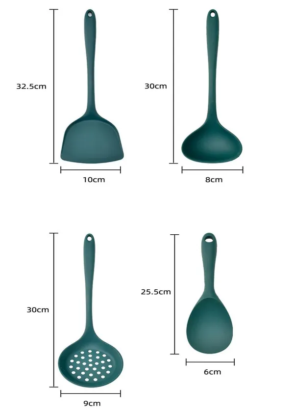 4_Piece_Silicone_Kitchen_Cooking_Utensil_Set_(Green)