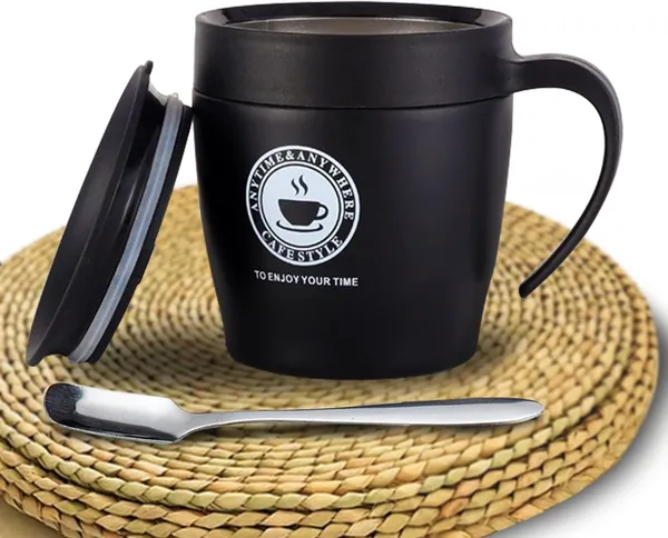 2_Pcs_Double_Wall_Coffee_Mug_Office_for_Handle_Spoon_and_Lid