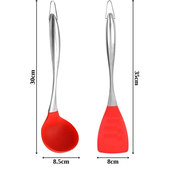 Red_Silicone_Spatula_Soup_Ladle_and_Plain_Slotted_Set