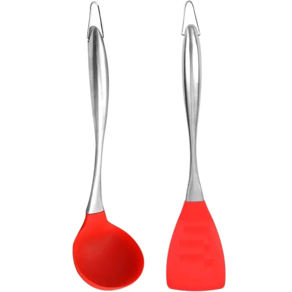 Red_Silicone_Spatula_Soup_Ladle_and_Plain_Slotted_Set