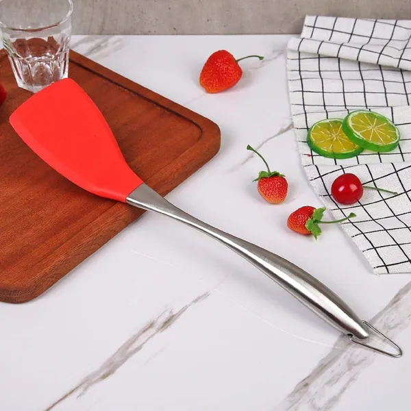 Red_Silicone_Spatula_Soup_Ladle_and_Plain_Slotted_Set