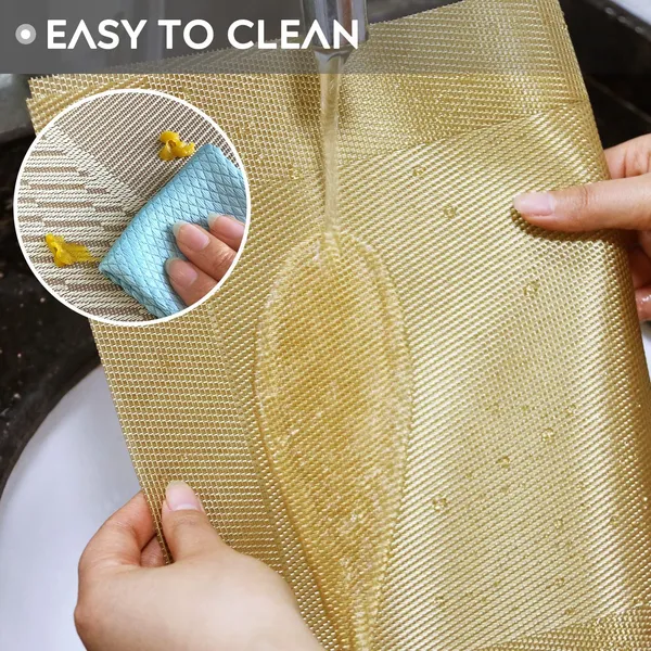 4_Pcs_Woven_Vinyl_Washable_Placemats_(Gold)